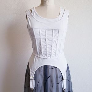 White Corset Top 2pc Set